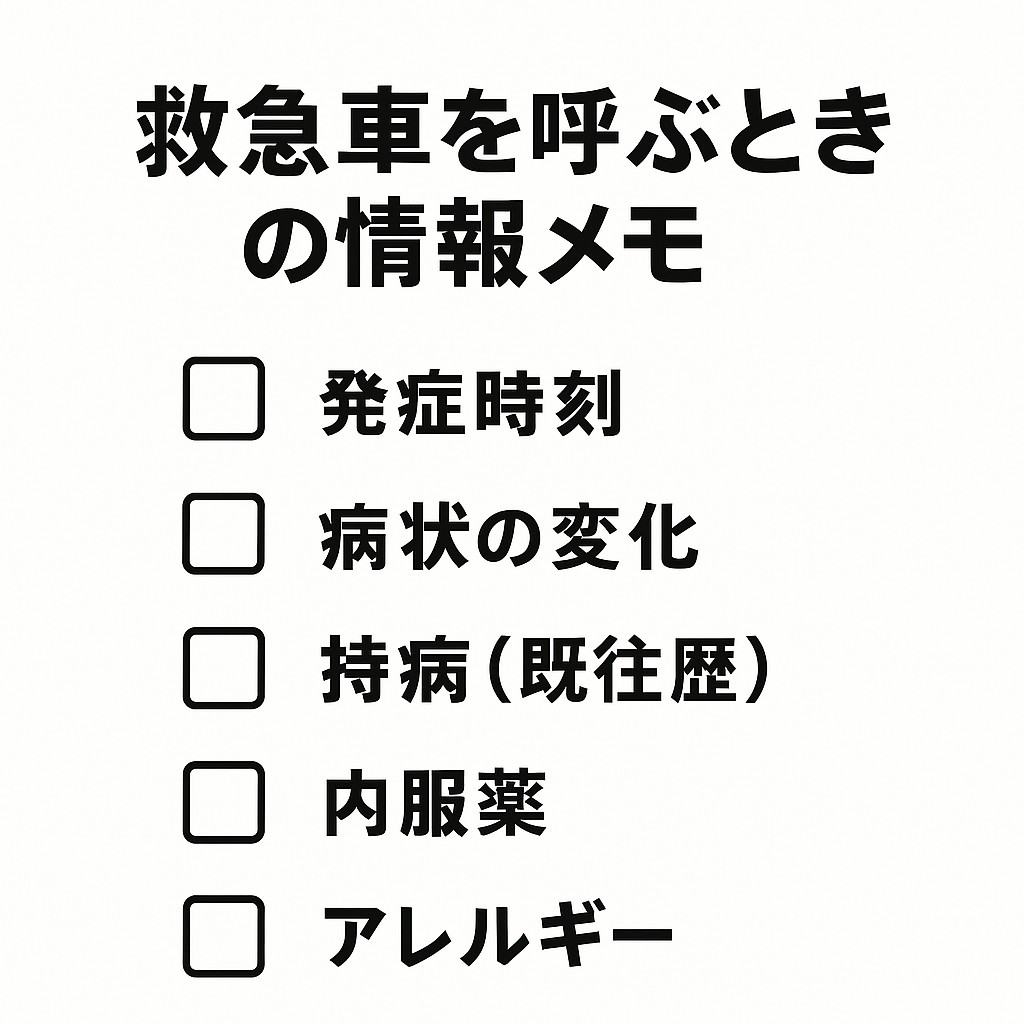 救急受診時の情報メモ
